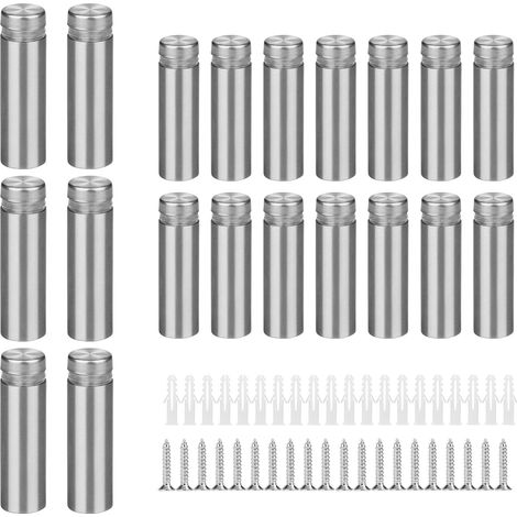 20 x Vis d'Écartement, Entretoise Acier 12 x 40mm, Support Vis Publicité, Entretoise de Fixation Garde Corps Verre pour Publicitaires, Acrylique, Photos (1/5)