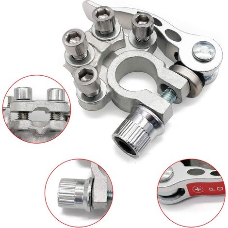 Connecteur de Borne de Batterie,Cosse Batterie de Borne Supérieure Électrodes Bornes Positives et Négatives de Type SAE/JIS A,pour Voitures, Camions, Autobus (1 Paire) (1/4)