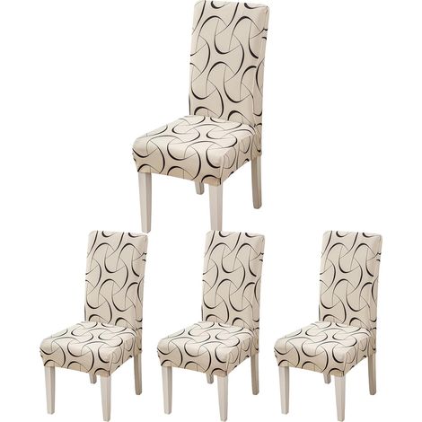 Housse de Chaise, Housse de Chaise Salle à Manger 4 Pièces Housse Chaise Extensible pour Mariage Moderne, Hôtel, Décor de Restaurant