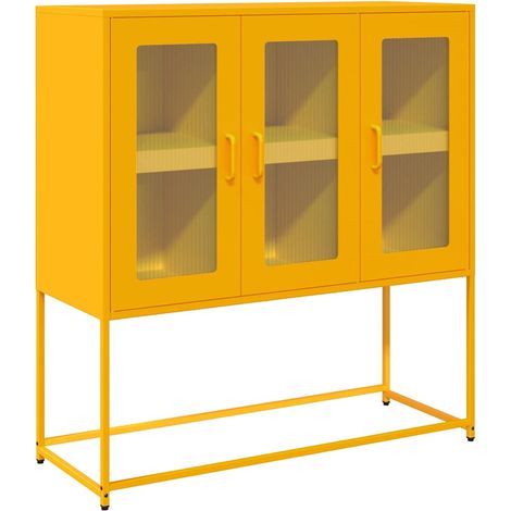 Maison Exclusive - Aparador de acero laminado en frío amarillo 10