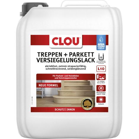 Aqua Clou Treppen- & Parkettlack 5 L seidenglänzend Holzschutzlasur