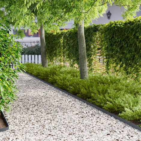 Teenpull – Raseneinfassung 30 pcs 102 x 4 x 4 cm Stahl Anthrazit (1/5)