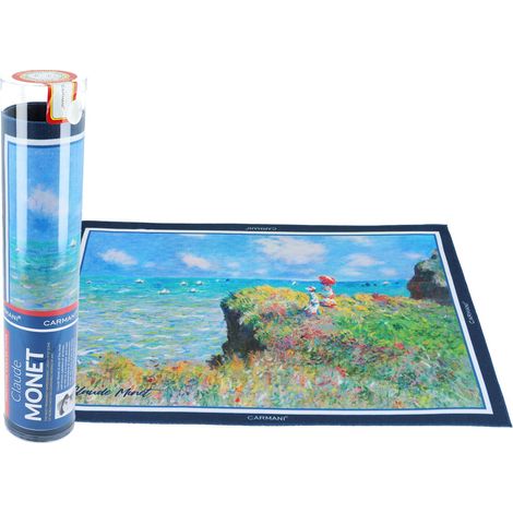 Carmani, tovaglietta - C. Monet, Passeggiata sulla scogliera di Pourville (1/2)