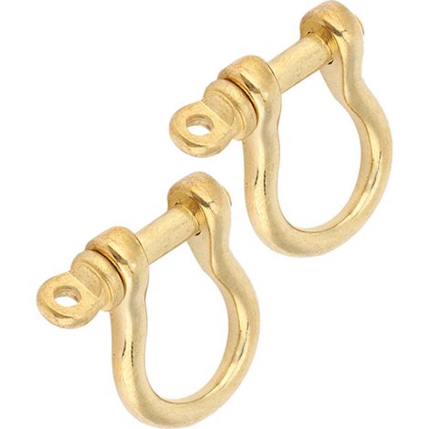 2 Ensembles de Manilles en Laiton Doré, Type U, Anneaux Porte-Clés, Crochets de Suspension, Boucles de Raccordement 10mm (1/5)
