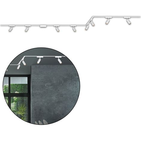Briloner Luxtrail Schienensystem, Komplettset, 8x LED Spots, Schwenkbar, U-Form / Z-Form, Weiß, 5 m