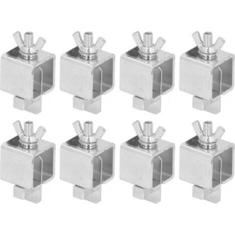 8pcs Silver Color Aluminum Alloy Butt Welding Clamp Butterfly Clamp Kit for Auto Body Panel Welding (1/4)