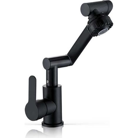Robinet intelligent et moderne pour salle de bain pivotant à 360°, Design Elégant Robinet Lavabo, Eau Chaude et Froide Disponible avec 60cm Tuyau de Raccordement (1/5)