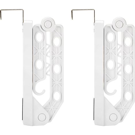 Cintre Porte Support Pliable étendoir - Tringle Vêtements pour Porte, Fonction Pliage Moderne Et Peu Encombrante, Capacité de Charge de 5 Kg, pour Balcons Armoires Chambres, 2 Pcs, Blanc