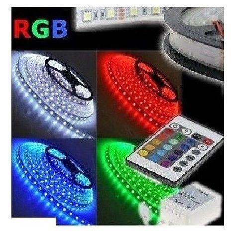 Trade Shop - LED-STREIFEN SMD 5050 RGB IP65 5 METER SPULE STROMVERSORGUNG UND FERNBEDIENUNG AIPIY -