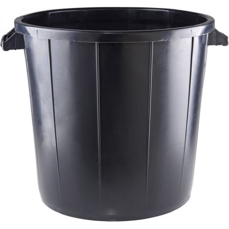 Poubelle à pédale 80L noire – Dimensions L 61 x Ø 54,5 x H 49,5 cm – Résistante aux intempéries – 95% de matière recyclée (1/3)