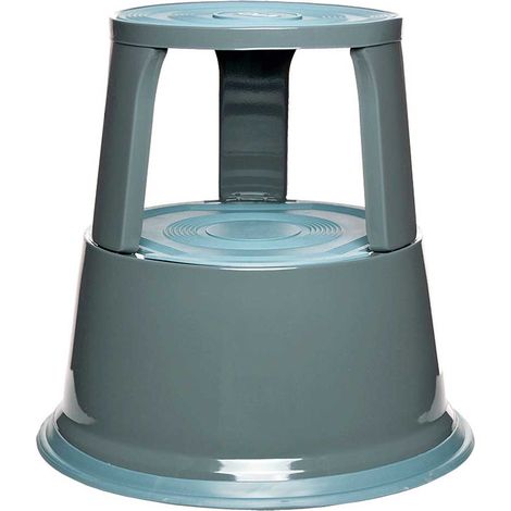 BRB Rollhocker aus Stahlblech, 3 Lenkrollen, Höhe 430 mm, Tragkraft 150 kg, lichtgrau