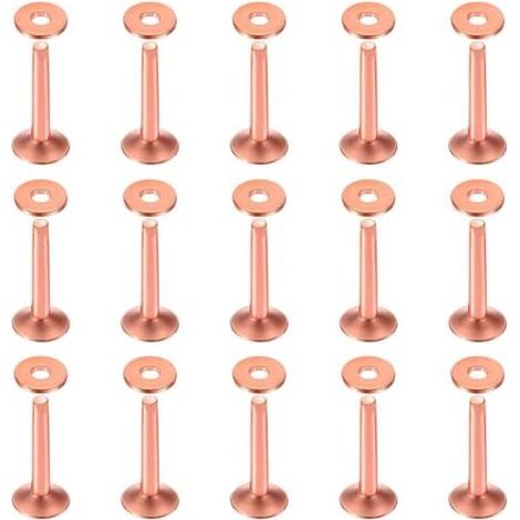 Lot de 50 rivets et fraises en cuivre de 10 × 3,3 × 19 mm pour ceintures, portefeuilles, colliers, produits en cuir, loisirs créatifs (1/5)
