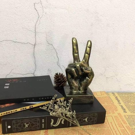 Décoration JeiibrZui - Main levée argentée - Statue en résine pour bureau et salon - 8,5 x 6 x 15 cm - 1 pièce - Art inspirant (1/5)
