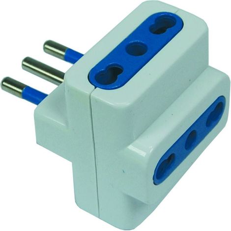 Adattatore triplo 2p+t bianco - spina 16a prese 10/16a bianco - 20 pz