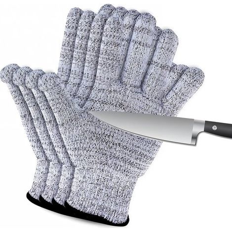 Lot de deux gants de travail anti-coupures, niveau de protection 5, sans PFAS - Gants anti-coupures - Gants pour la manipulation des filets de poisson - Protection contre les coupures - Gants (1/5)