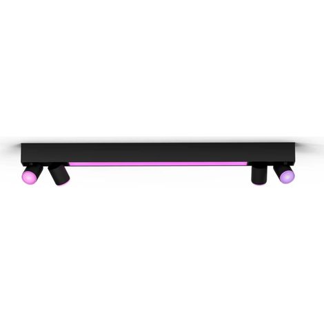 Philips Hue Centris Spot en saillie à 4 points lumineux + 1 Barre Lumineuse Rectangulaire (Noir) Lumière blanche et colorée - White and Color Ambiance (1/5)