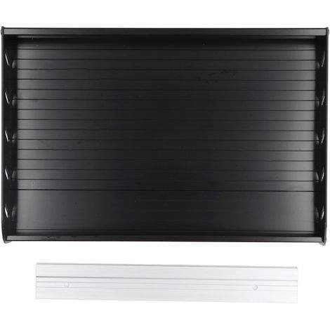 Étagère à épices murale noire spacieuse avec rebords sur trois côtés, élégante et pratique pour ranger vos épices de cuisine. Plateau noir 30 x 20 cm. (1/5)