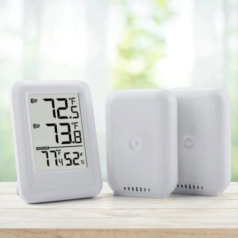 1 Station Météo, Thermomètre Hygromètre Intérieur Extérieur, Écran LCD 2,56 Pouces, Transmission Sans Fil 100m, Maison Jardin (1/5)