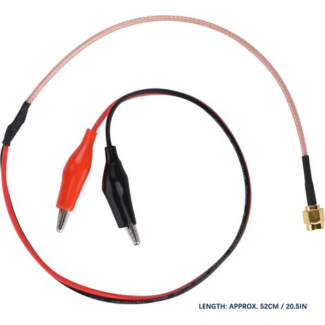 Kabel mit RF-SMA-Stecker, Innengewinde und Stiften, dann Umwandlung in rote und schwarze Krokodilklemmen für Testleitungen an ein 52 cm langes RG316-Kabel. (1/5)