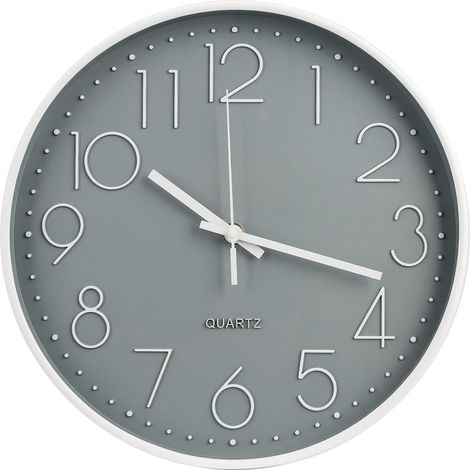 Horloge murale ronde élégante - Mouvement à quartz totalement silencieux - Facile à accrocher - Design 3D (1/5)