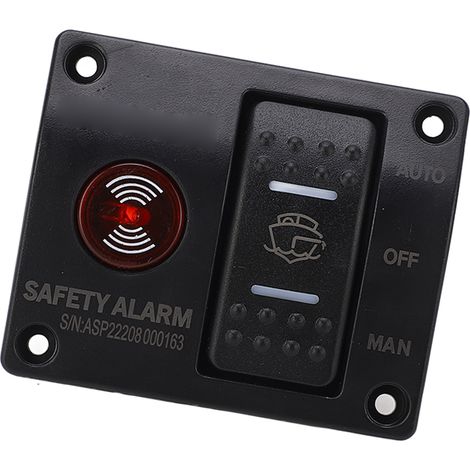 Panneau interrupteur de pompe de cale 3 voies Man Off Auto avec interrupteur à flotteur et voyant LED pour bateaux et yachts DC24V (1/5)