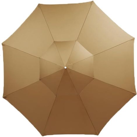 Toldo de repuesto para sombrilla de patio, doble techo, para sombrilla de 2,7 m con 8 varillas, solo el toldo, color caqui. (1/5)