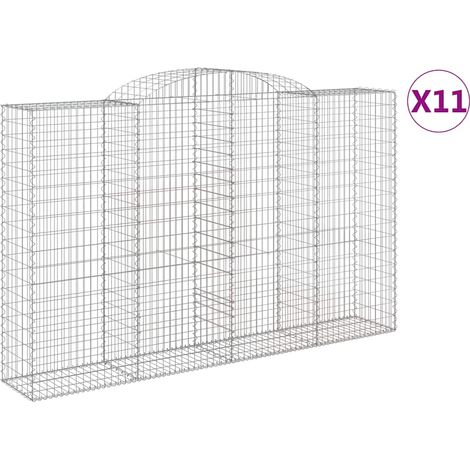 Maison Exclusive - Cesti Gabbioni ad Arco 11 pz 300x50x180/200 cm Ferro Zincato