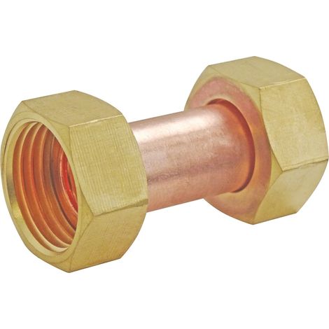 Raccord 2 Ecrous laiton douille cuivre 15x21 15x21 (1/2)