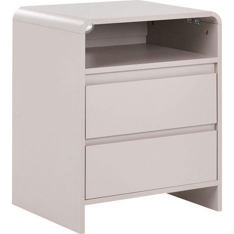 Bedside Table Light Beige Engineered Wood Modern Nightstand 2 Drawers DORRIGO (1/5)