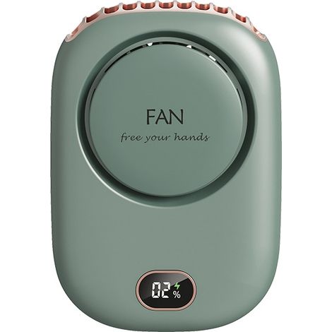 Petit ventilateur tour de cou rechargeable par USB, à trois vitesses, pouvant également se porter à la taille. (1/5)