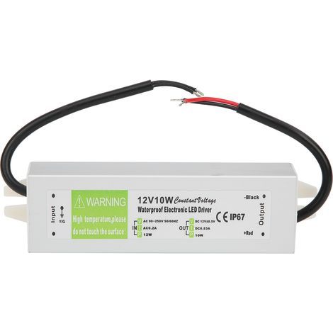 Driver LED FTVOGUE, materiale in lega di alluminio, alimentatore da 10 W per illuminazione esterna, protezione IP67 per illuminazione di giardino e terrazzo (DC12V) (1/5)