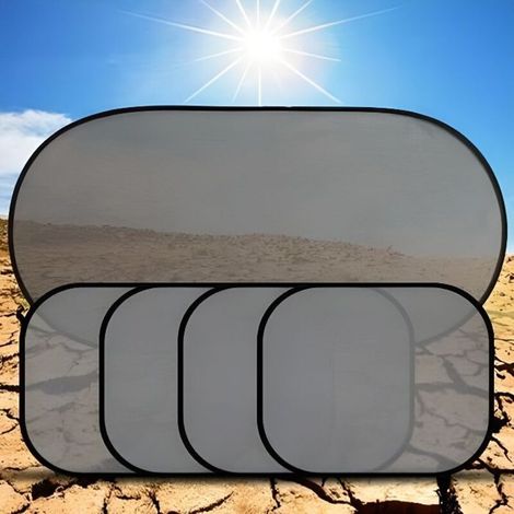 Ensemble de 5 pare-soleil en maille pour voiture, pare-soleil super isolant (1/4)