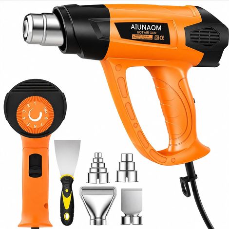 2000 W Heat Stripper Hot Air Gun 50°C-650°C 9 Adjustable Temperature Levels Overload Protection Ergonomic Handle 5 Accessories (1/5)
