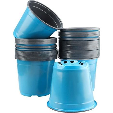 Lot de 50 Pots de Fleurs en Plastique 15 cm Bleu (1/5)
