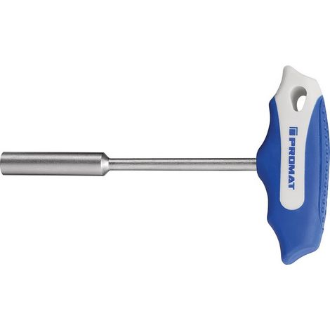 Chiave a bussola esagonale SW 7mm, lunghezza lama 125mm, impugnatura 2K con croce PROMAT