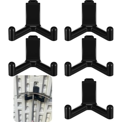 Beyamis Crochets porte-outils Yaocom : Ensemble de 5 crochets en plastique ABS noir pour abris de jardin – Organisateur sans joint pour garage, abri de jardin et rangement. (1/5)