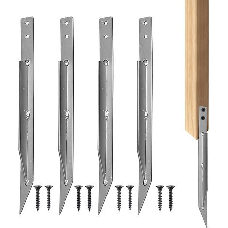 Lot de 4 douilles à enfoncer - Ancrage au sol pour balançoire d'extérieur - Avec 8 vis - Base à vis pour balançoire de jardin d'extérieur (1/5)