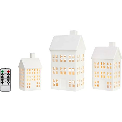 Maisons decoratives eton blanches ceramique avec bougies led rechargeables telecommande - markslojd 218172757 218172757 218172757 218172757 218172757 218172757 218172757 218172757 218172757 (1/3)
