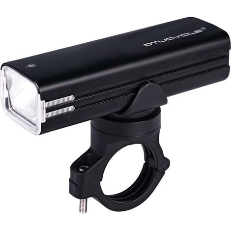 Éclairage vélo LED, 1200 lumens, aluminium, couleur noire, résistant à l'eau, avec klaxon, pour le cyclisme urbain, le cyclisme sur route et les sorties nocturnes.-AquaForge (1/5)