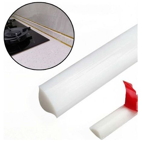 [JAMAIS UTILISÉ] Ruban de calfeutrage autocollant en PVC,imperméable,DIY adapté aux plans de travail,plafonds,calfeutrage moulures plinthes moulures-5 mètresx8mm,blanc (1/4)