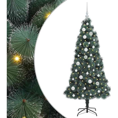 Arbre de Noël  Sapin de Noël artificiel pré-éclairé avec ensemble de boules (1/5)