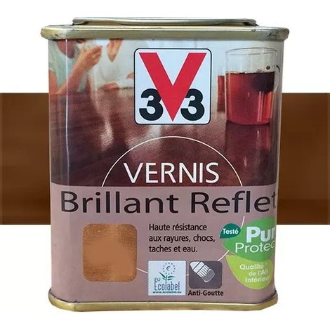 V33 Vernis Meubles et Boiseries Chêne Foncé Brillant Reflet 0,5 L (1/2)