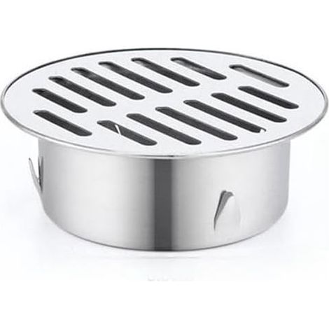 Siphon De Sol Rond en Acier Inoxydable, Grille De Goutte, Filtre Anti-Encrassement, Outils De Maison pour Balcon, Cour,Siphon De Sol pour Toit, Terrasse, Jardin ExtéRieur (ø90 mm) (1/5)