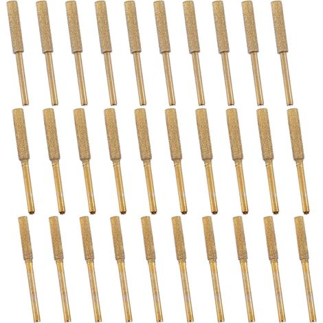 Tête de Meulage en Émeri Or 30 Pièces, Légère et Facile à Transporter, pour Affûtage Précis de Tronçonneuse, Dimensions 3x4.0mm, 3x4.8mm et 3x5.5mm (1/5)