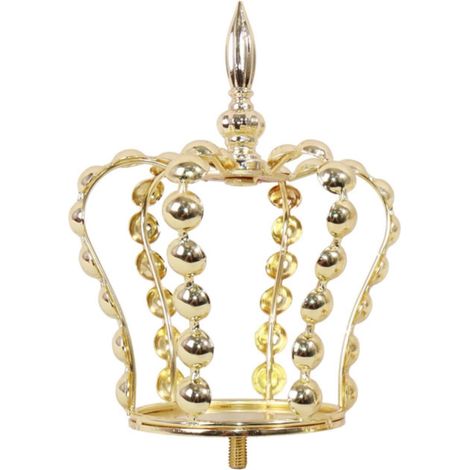 Mannequin Crown Head Accessory Tiara Gold Metal with Pearls and Curved Arches Glossy Electroplated Finish Circular Base with Attachment, style to 2 (1/5)