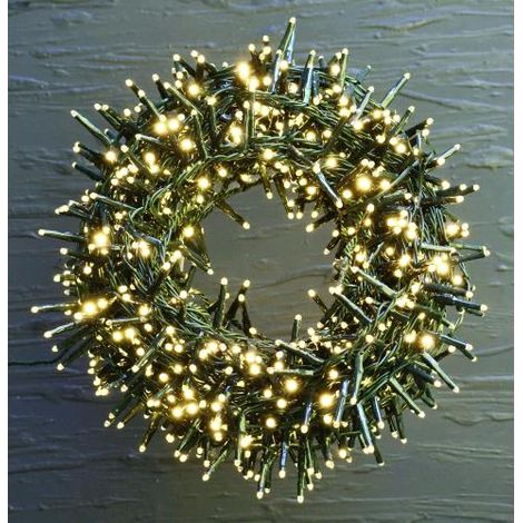 Serie Luci Natale 1000 Micro Led Luce Calda Giochi Luce Filo 23 mt Uso Esterno D3896 1000 LED Bianco Caldo