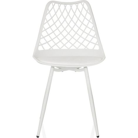 Chaise de jardin / chaise de salle à manger BEGIO S plastique blanc hjh LIVING (1/2)