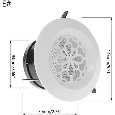 Grilles de ventilation, soupapes d'échappement, grilles, diffuseurs circulaires, conduits, hottes de ventilation (mm), gravées. (1/5)