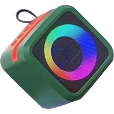 Enceinte Portable Sans Fil avec Lumière LED RVB, Compatible TF, USB, AUX, Mains Libres, Batterie Rechargeable, Vert (1/2)