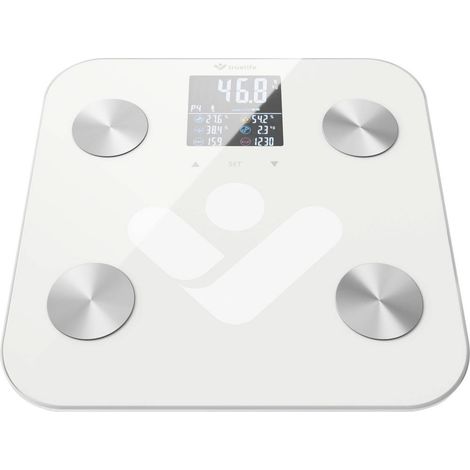 truelife FitScale W6 BT Bilancia per persone, digitale Portata max.=180 kg Bianco, Grigio con Bluetooth (1/4)